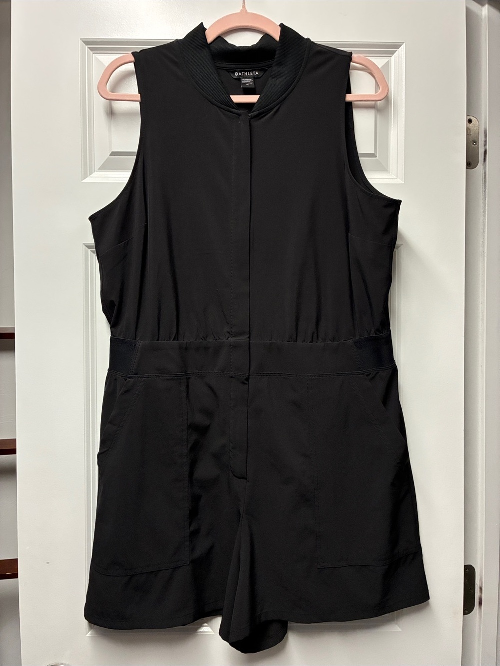 Athleta Black Brooklyn Utility Romper size 16